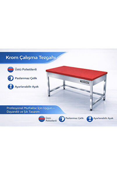 sc sonsesconcept Çalışma Tezgahı, Polietenli, Krom , Paslanmaz, 100 x 60 x 85