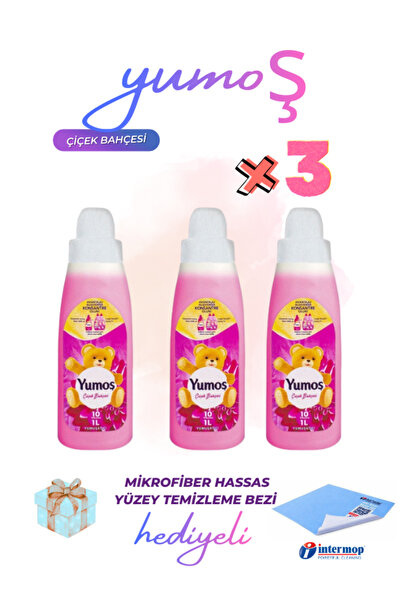 Yumoş Çiçek Bahçesi Çamaşır Yumuşatıcısı 3 Adet Toplam 3000 ml ve Hassas Yüze...