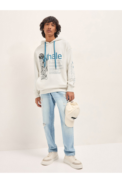 The Bear House By Styli Men's Pure Cotton Relaxed Fit Graphic Print Hoodie