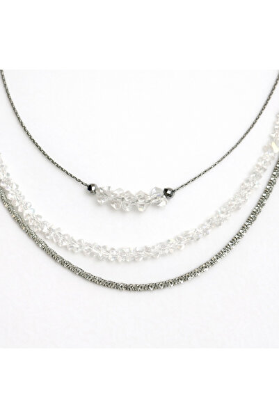 JİMNY JEWELRY Glow 3-Piece Crystal Steel Chain Necklace & Bracelet or Set