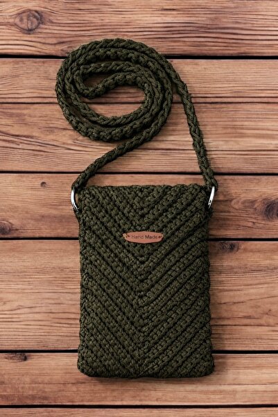 For Art Atölye El Yapımı Makrome Telefon Çantası – Örgü Çapraz Askılı Kadın Ç...