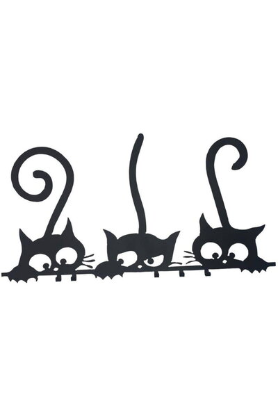 Vivatechnix Suport chei cu 5 cârlige, Krodesign Three Cats