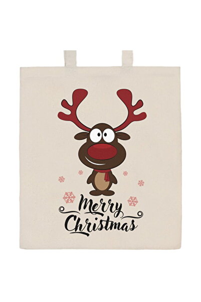 NEW BABY SHOP Geantă de cumpărături din bumbac cu imprimeu New Baby Merry Chr...