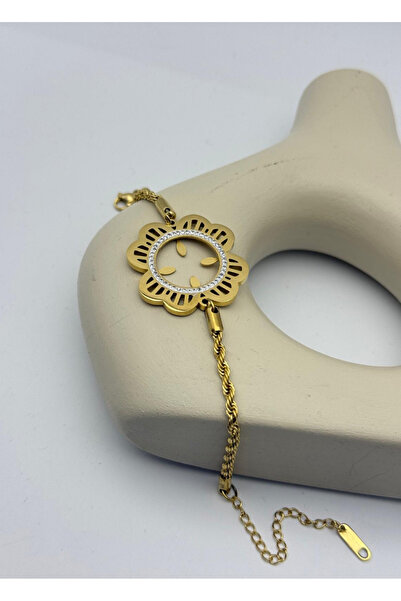 BİJU YILMAZ سوار ربع بتصميم حجر الذهبي الصلب - 26blk17