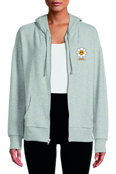 HOFFNUNG Unisex Cotton Oversize "Sun Flower" Printed Hooded Collar Comfortabl...