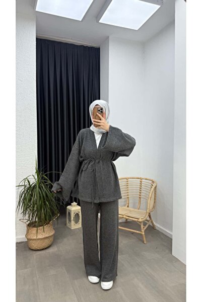 Minharir Premium Tie-Up Kimono Knitwear Set