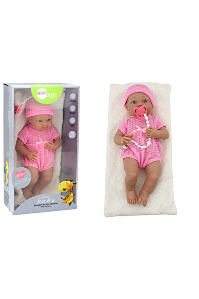 LEAN Baby doll in pink clothes, hat, pacifier, and blanket