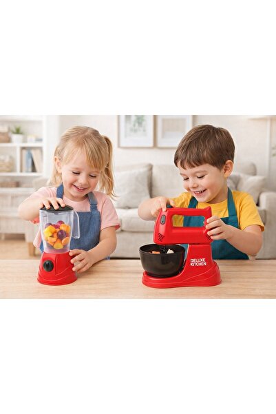 MGS OYUNCAK Deluxe Kitchen Oyuncak Mikser Blender 2'li Set - Çocuklar İçin Eğ...