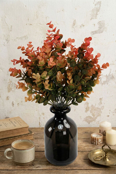 Yapay Çiçek Deposu Artificial Greenery 5-Branch Fall Eucalyptus 35 cm Tile