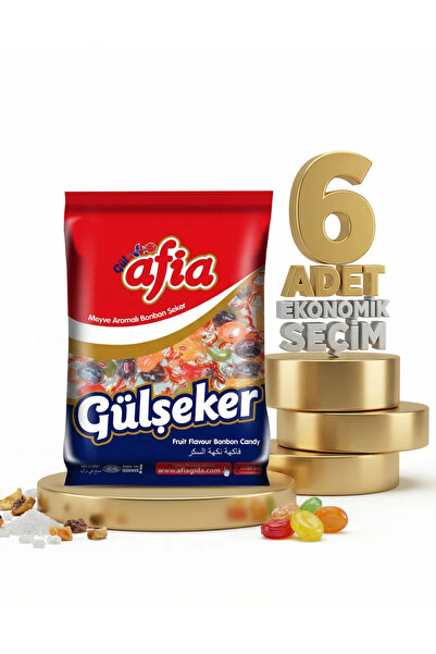 Afia Gülşeker Karışık Meyve Aromalı Şeker 6x175 Gr