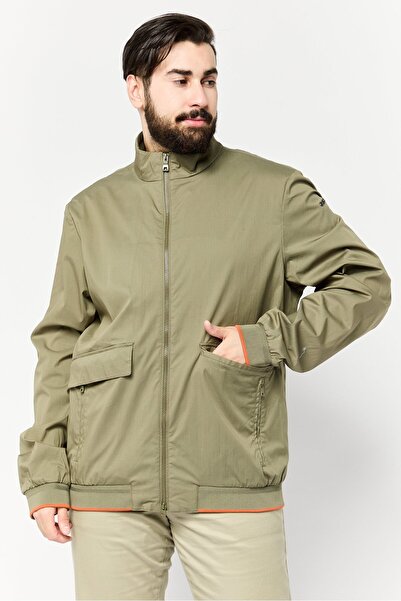 Geox Men Brand Logo Bomber Jacket, Olive