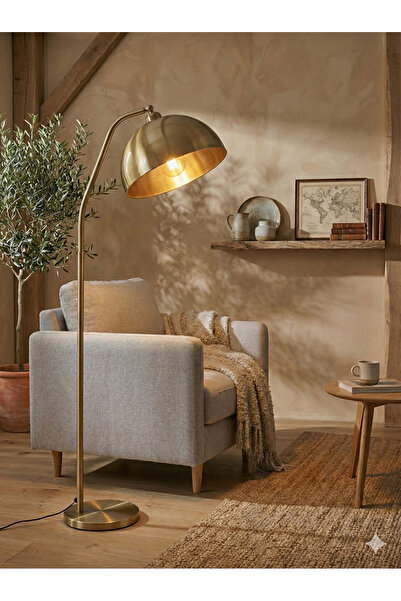 avizade AMBER Endüstriyel Tasarım Eskitme Metal Lambader - Dekoratif Yalın Şı...