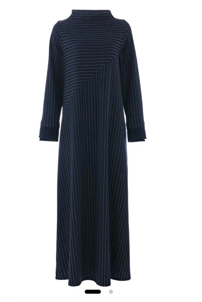 Zems Lacivert çizgili elbise