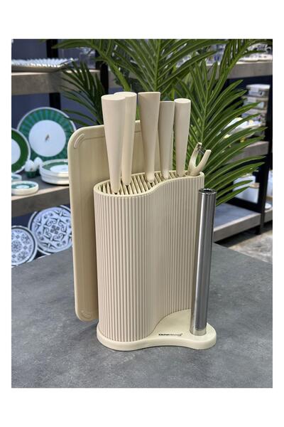 ACAR Cooper Lüx 8 Parça Bıçak Seti Krem