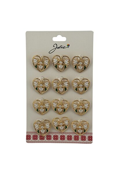 JOLIE Set of 12 Spring Martisor Brooches 3 Snowdrops in the Heart