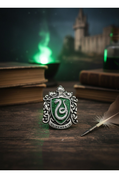 Elegante Cravatte Harry Potter Temalı Slytherin Metal Broş Yaka İğnesi Vintag...