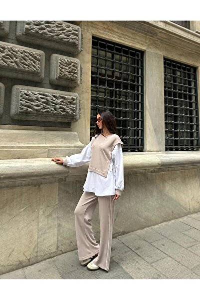 Gala Shirt Detailed Women's Top-Bottom Set