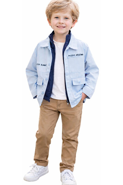İrem Çocuk Giyim سترة مبطنة للأولاد من Phonix بأزرار للإغلاق، تي شيرت وبنطلون...