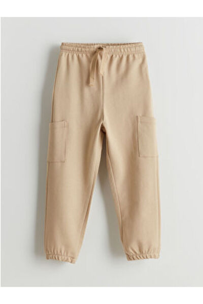 LC Waikiki Beige Elastic Waist Boys' Jogger Sweatpants