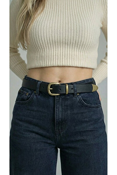 derikem 100% Genuine Leather Women's Belt – Metal Bridge & Metal End Detail, ...