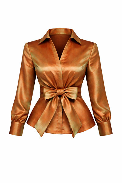 MERT ERKAN Mobile Belted Taffeta Stylish Shirt