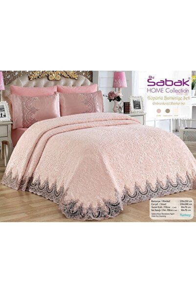 OEM Luxury duvet cover with elegant embroidery, 6 pieces, double bed, LIGHT P...