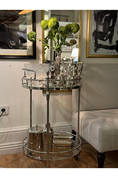 Dekordan House Paslanmaz Gümüş Servis Arabası