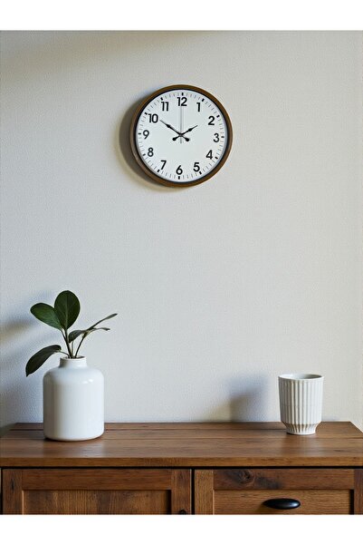 Leyaton 36 Cm Kahverengi Dekoratif Duvar Saati LWLHM-YTRS345