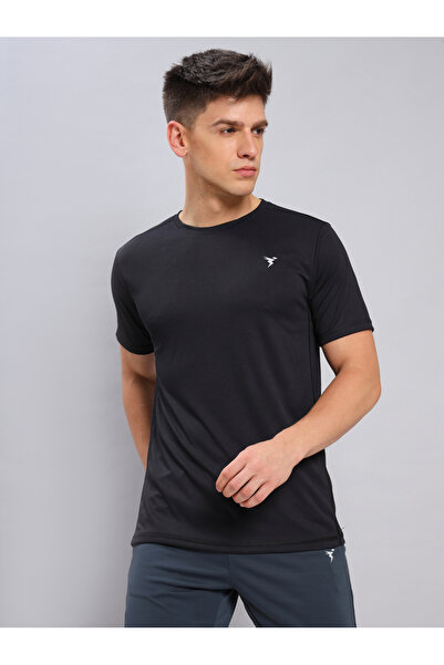 Technosport By Styli Men Solid Slim Fit Crew Neck T-Shirt