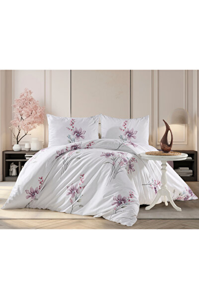 Alena Home Style 100% Cotton Patterned Double Duvet Cover Set (With Elastic S...