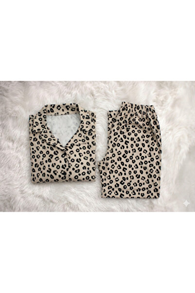 FK Women's Leopard Pattern Premium Pajama Set - Wrinkle-Free, Soft Texture To...