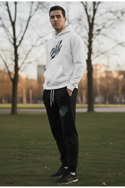 Eritqaa Men's Claw and Tiger Eye Printed Hooded Tracksuit Set