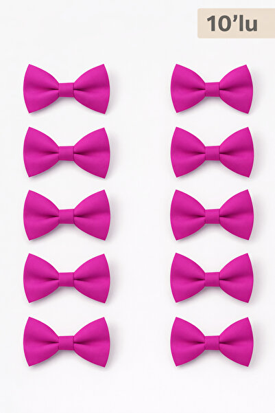 DaphKids 10-Piece Unisex Elastic Children's Bow Tie for Ages 1-9 - Fuchsia