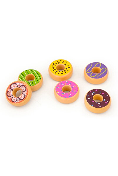 Viga Children's wooden toy Set of 6 Wooden Donuts
