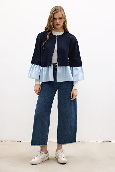 Touché Privé Poplin Garnished Knitted Jacket