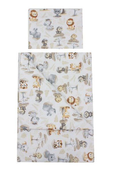 PRICHINDEL Set de lenjerie de pat 2 piese, bumbac, maimuță, multicolor, 120x6...