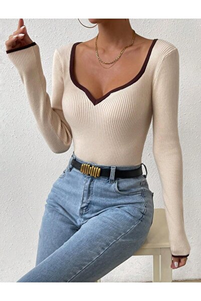 Nes V yaka triko kazak