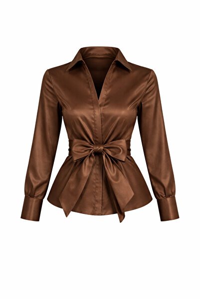 MERT ERKAN Mobile Belted Taffeta Stylish Shirt