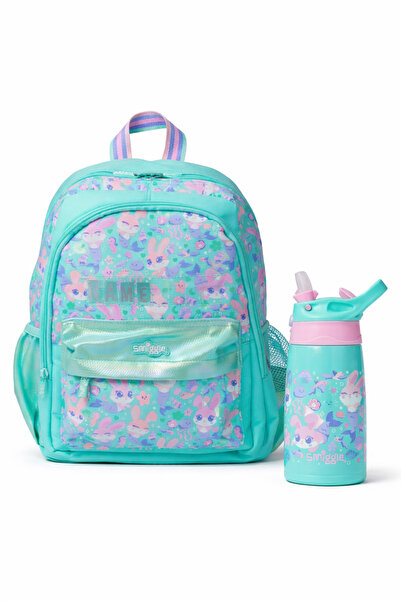 SMIGGLE Curious Junior Sırt Çantası + Çelik Matara Set Yeşil