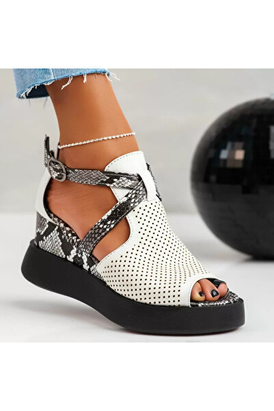 Zaira Women's Sandals with Platform Nicolle White #11783 - 39