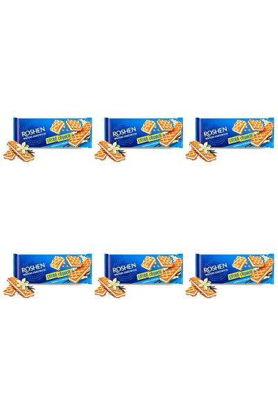 Roshen SET 6 BUCĂȚI - Napolitane Sandwich Crunch Vanilie 142g /15 bucăți
