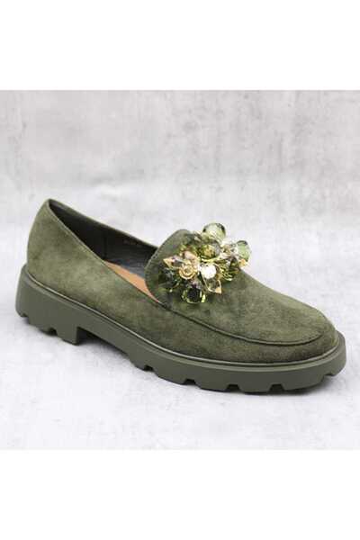 mm ​Mocasini casual ,de dama , cu talpa groasa , accesorizati SS-JH321-GREEN