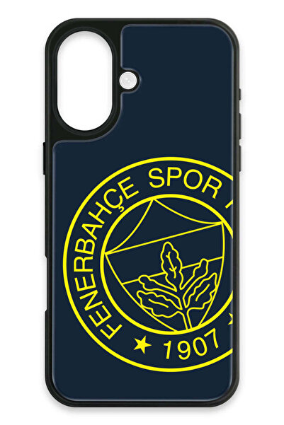 Fenerbahçe iPhone 16 Uyumlu Büyük Sarı Arma Cam Lisanslı Telefon Kılıfı