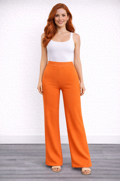 Neden Tekstil Elastic Waist Wide Leg Polyester Trousers