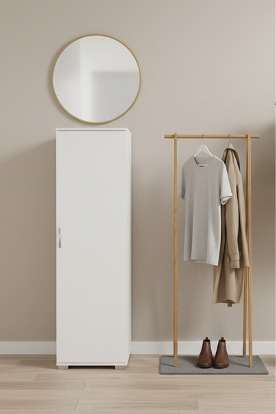 Home EUR063 Çok Amaçlı Temizlik ve Ütü Masası Dolabı/Beyaz