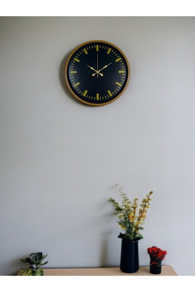 Lunaev ساعة حائط حديثة باللون البني مقاس 36 سم