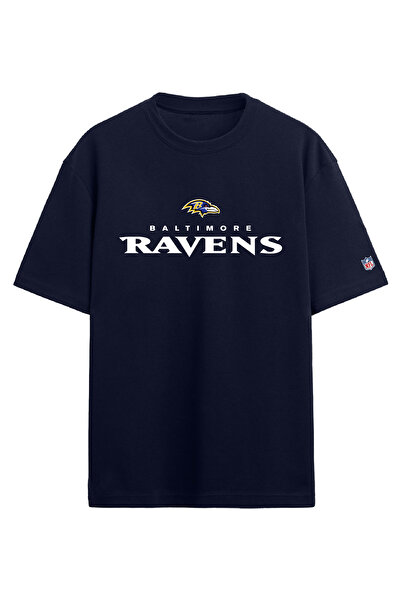 BA Sportswear Baltimore Ravens Football Navy Blue Oversize T-Shirt