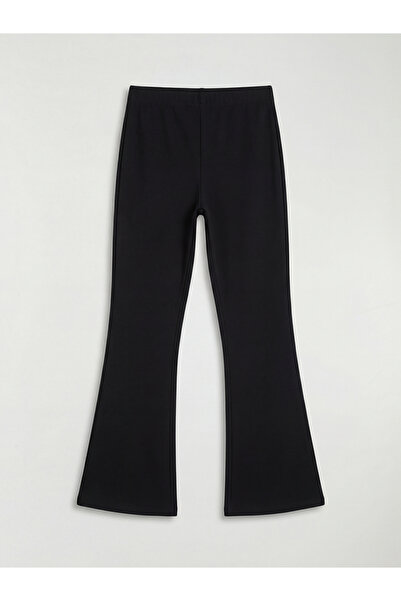 LC Waikiki Siyah Beli Lastikli İspanyol Paça Kız Çocuk Tayt