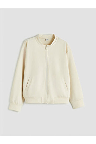 LC Waikiki سويت شيرت بناتي من إكرو بسحّاب وملمس ناعم