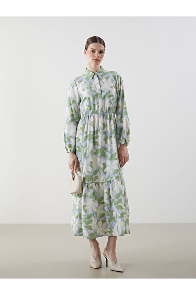 LC Waikiki Rmz Gi̇yi̇m Farkiyla Shirt Roba Collar Embroidered Dress